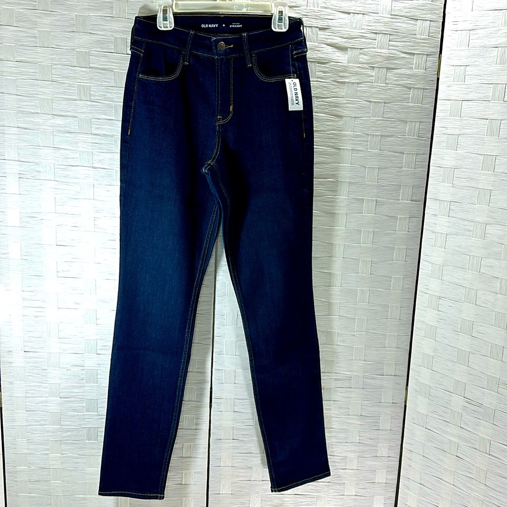 Old Navy WOW High-Rise Straight Dark Wash Jeans